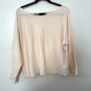 Banana Republic Cream Long Sleeve Women's Boat Neck Sweater Size L Worn Once!